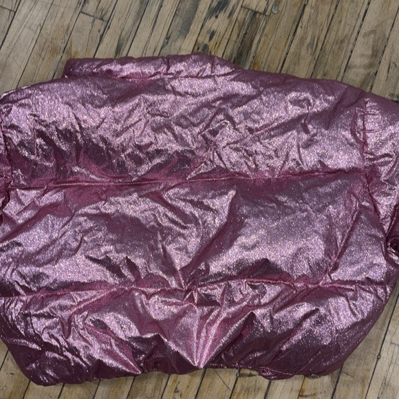 Asos Luxe Rose Pink Sparkle Cropped Bomber Size 12 - Picture 6 of 8